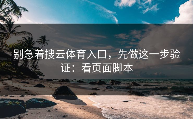 别急着搜云体育入口，先做这一步验证：看页面脚本